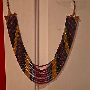 Multi gem real gems Long 9 strand necklace